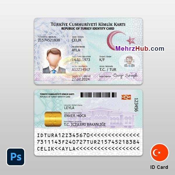 turkey id card template