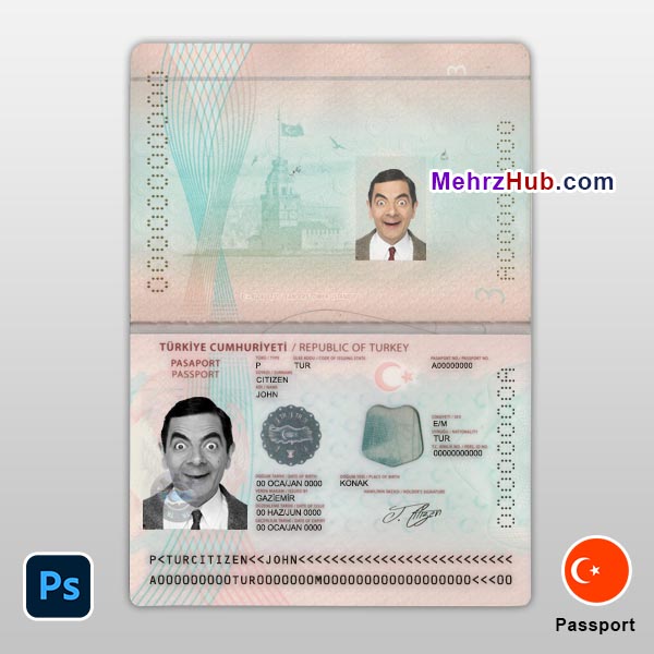 turkey passport Template