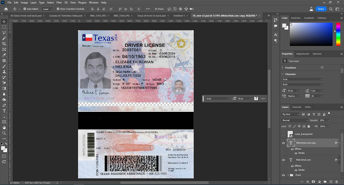 texas template psd