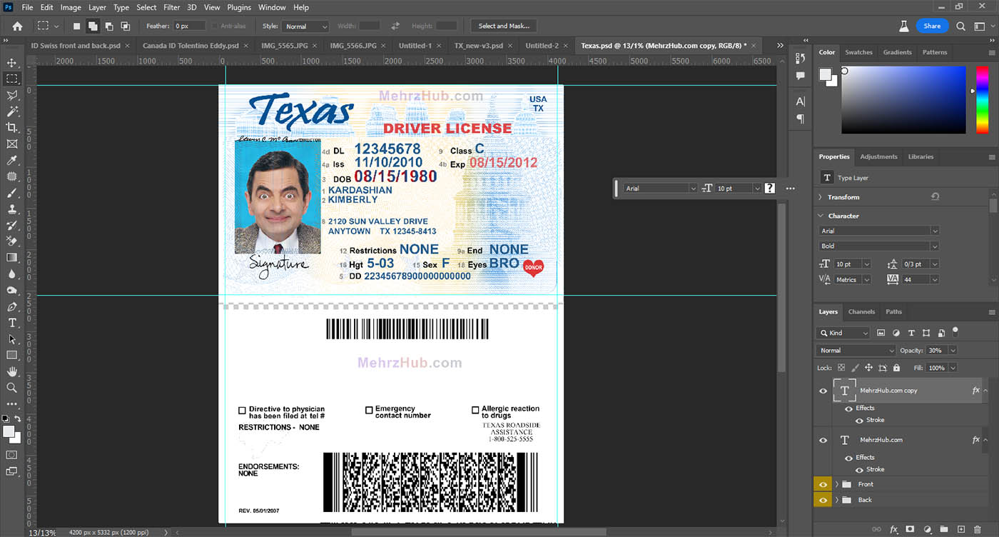 texas dl psd