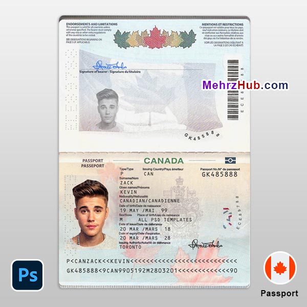 Canada Passport Template