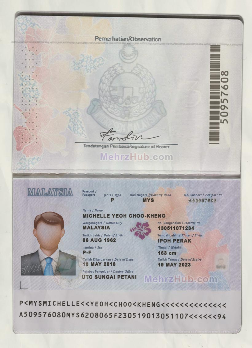 Malaysia Passport Template