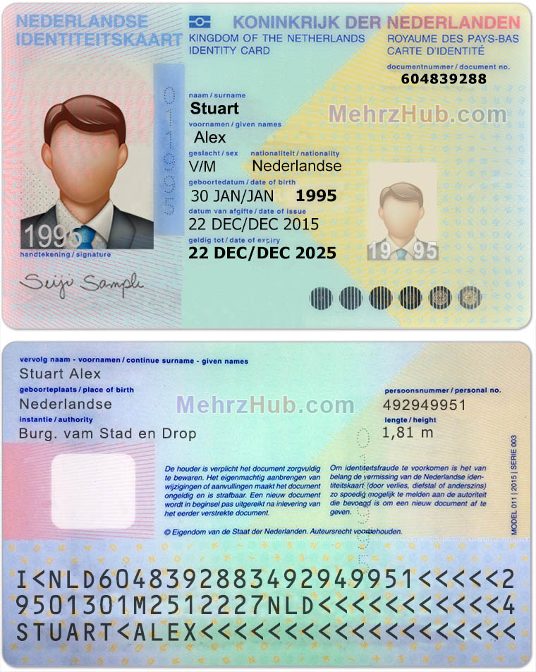 NETHERLAND ID Template