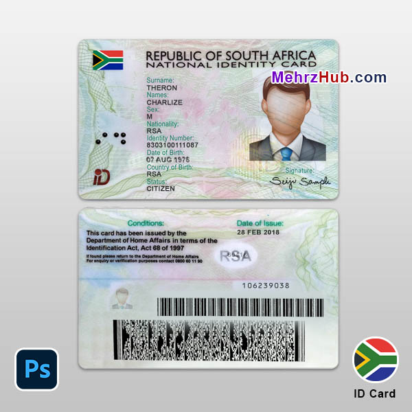 South Africa id template
