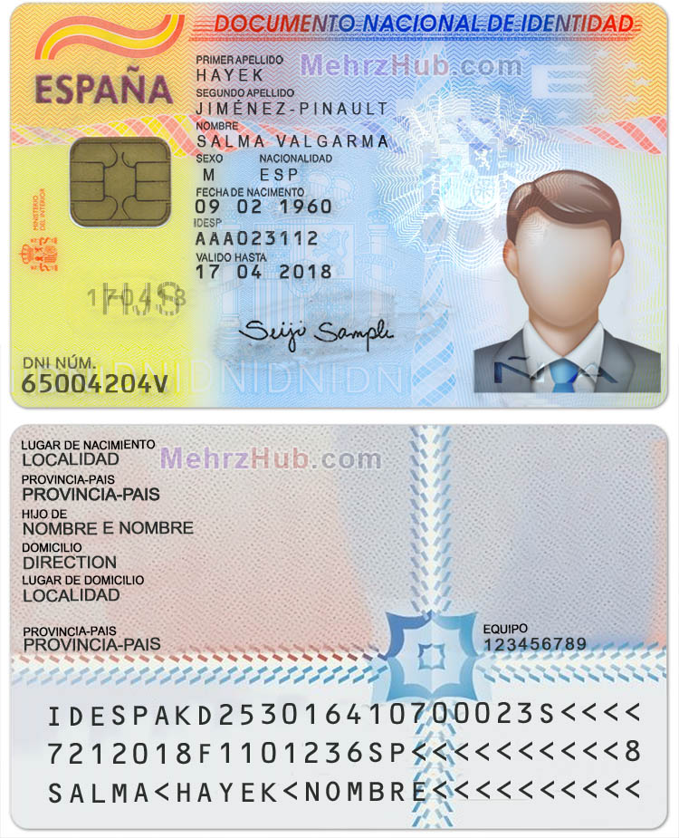 Spain ID Template