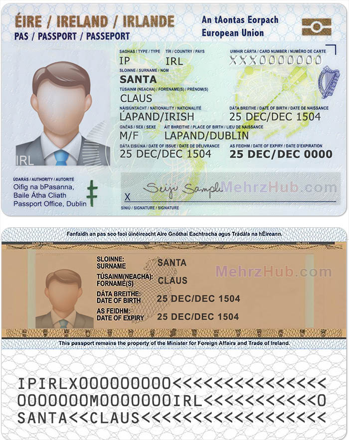 ireland template id psd