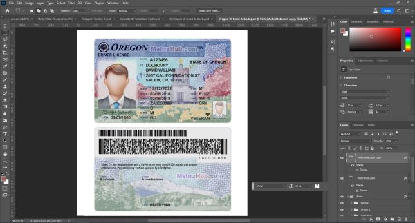 oregon template psd