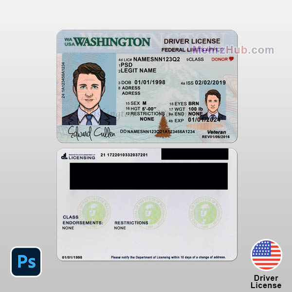 Washington Driver License Template