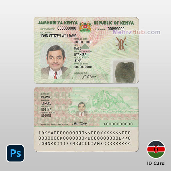 Kenya ID Card Template