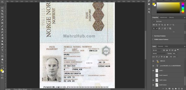 Norway Passport Template