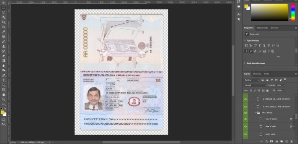 Poland Passport Template