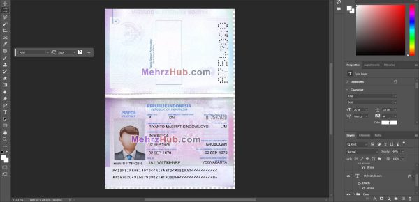 Indonesia Passport Template
