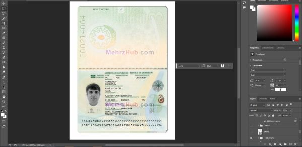 Editable Azerbaijan Passport PSD Template - Image 3
