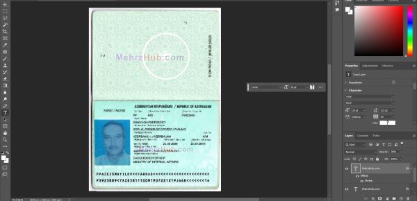 Editable Azerbaijan Passport PSD Template - Image 2