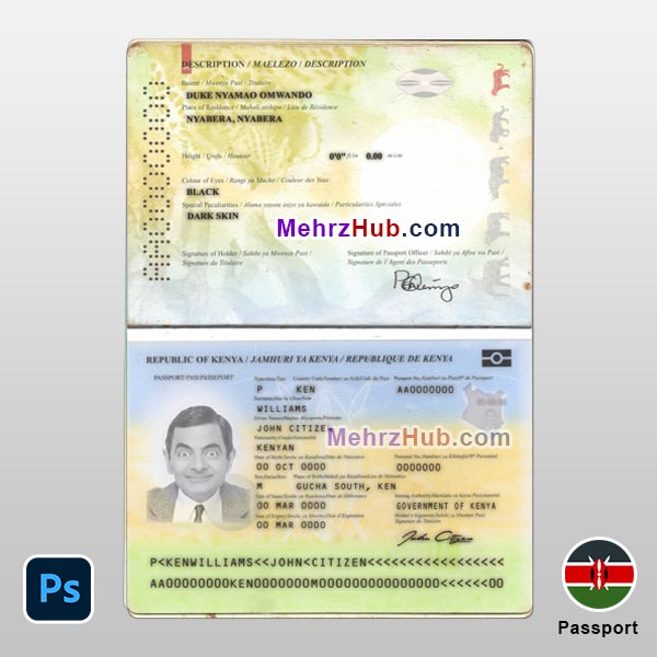 kenya passport template