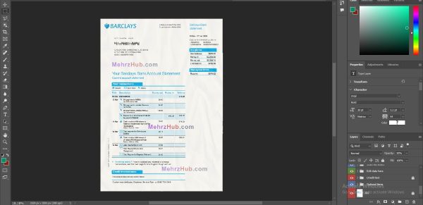 Barclays Bank Statement