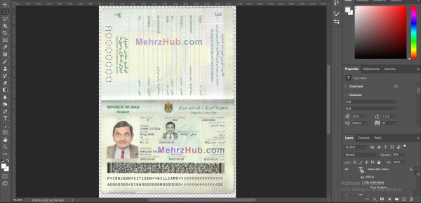iraq Passport PSD
