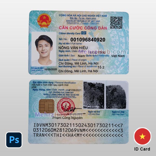 Vietnam ID Card PSD